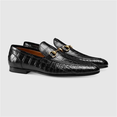 alligator leather gucci|Gucci jordaan crocodile loafers.